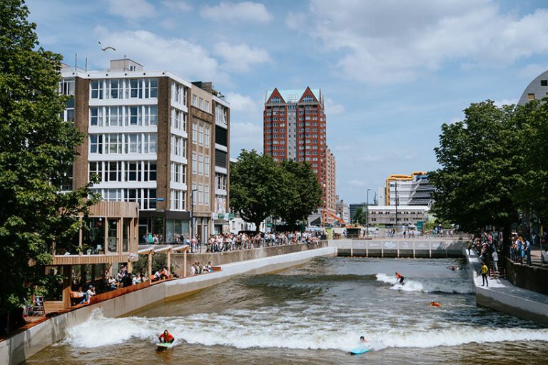 sustainable urban surf pool RiF010 brings ocean-like waves to the heart of rotterdam