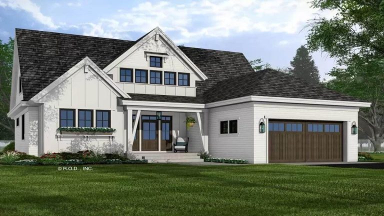 New American Style 3-Bedroom Home with Double Garage and Vaulted Loft (Floor Plan)