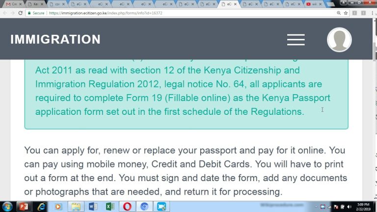 Kenya – Apply for Passport – English Mushenee