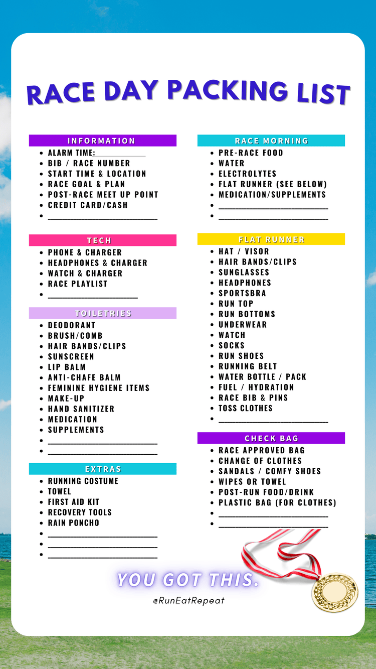 RUN DISNEY PACKING LIST for RACE DAY