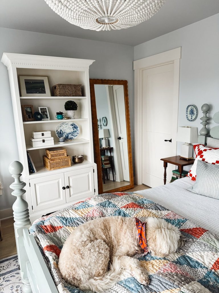 Vintage Nightstands, Wicker Mirror + More Updates In Our Coastal Cottage Bedroom