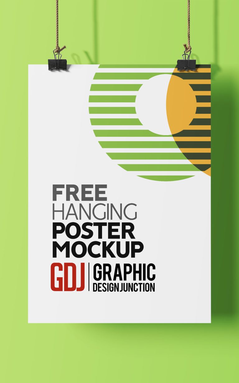 Free Hanging Poster Mockup Graphic Design Junction