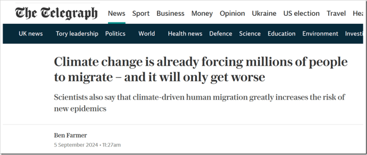 Climate change is already forcing millions of people to migrate – Bill Gates’ Telegraph Says – Watts Up With That?