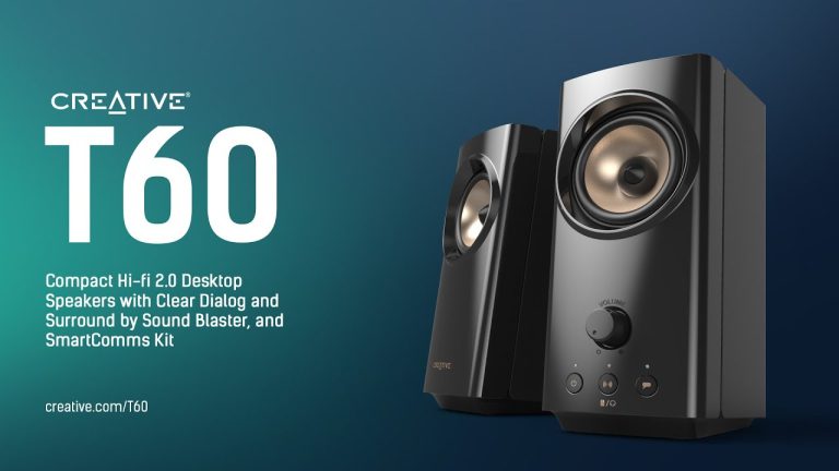 Creative T60 – Compact Hi-Fi 2.0 Desktop Speakers with SmartComms Kit